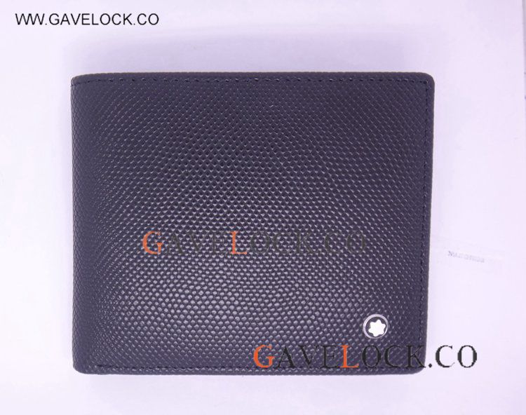Replica Montblanc Wallet: Black Leather Short Mont blanc Wallet For Man